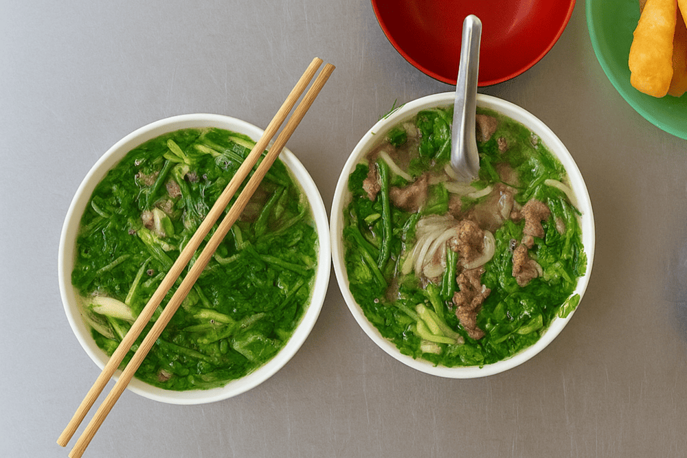 The finished bowl of Pho Thin Lo Duc, ready to be served to customers